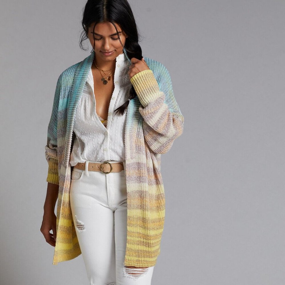 NWT Anthropologie Pilcro Space-Dyed Cardigan Rainbow - Picture 1 of 5